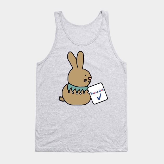 Funny Bunny with Vaccinated Sign Tank Top by ellenhenryart